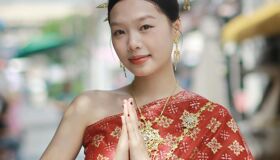 Thai Girl Wearing the traditional customs, Thailand